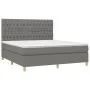 Boxspringbettmatratze und LED-Leuchten dunkelgrauer Stoff 180x200 cm von vidaXL, Betten und Lattenroste - Ref: Foro24-3135694...