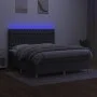 Boxspringbettmatratze und LED-Leuchten dunkelgrauer Stoff 180x200 cm von vidaXL, Betten und Lattenroste - Ref: Foro24-3135694...