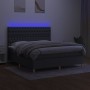 Cama box spring colchón y luces LED tela gris oscuro 180x200 cm de vidaXL, Camas y somieres - Ref: Foro24-3135694, Precio: 64...