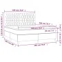 Boxspringbettmatratze und LED-Leuchten dunkelgrauer Stoff 180x200 cm von vidaXL, Betten und Lattenroste - Ref: Foro24-3135694...