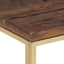 Mesa de centro acero inoxidable madera maciza traviesa dorado en Mesas de centro | Comprar online en Foru.es