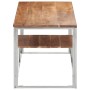 Mesa de centro acero inoxidable y madera maciza acacia plateado en Mesas de centro | Comprar online en Foru.es