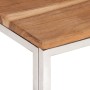 Mesa de centro acero inoxidable y madera maciza acacia plateado en Mesas de centro | Comprar online en Foru.es