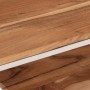 Mesa de centro acero inoxidable y madera maciza acacia plateado en Mesas de centro | Comprar online en Foru.es