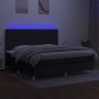 Cama box spring colchón y luces LED tela negro 200x200 cm de vidaXL, Camas y somieres - Ref: Foro24-3135463, Precio: 649,66 €...
