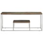 Mesa de centro acero inoxidable y madera reciclada plateado en Mesas de centro | Comprar online en Foru.es
