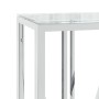 Mesa consola acero inoxidable y vidrio 110x30x70 cm en Mesas auxiliares | Comprar online en Foru.es