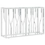 Mesa consola acero inoxidable y vidrio plateado 110x30x70 cm en Mesas auxiliares | Comprar online en Foru.es