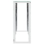 Mesa consola acero inoxidable y vidrio plateado 110x30x70 cm en Mesas auxiliares | Comprar online en Foru.es