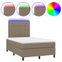 Cama box spring con colchón y LED tela gris taupe 120x200 cm de vidaXL, Camas y somieres - Ref: Foro24-3134865, Precio: 400,5...