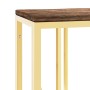 Mesa consola acero inoxidable y madera maciza reciclada dorada en Mesas auxiliares | Comprar online en Foru.es