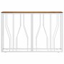 Mesa consola acero inoxidable y madera maciza acacia plateada en Mesas auxiliares | Comprar online en Foru.es