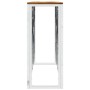 Mesa consola acero inoxidable y madera maciza acacia plateada en Mesas auxiliares | Comprar online en Foru.es