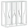 Mesa consola acero inoxidable y vidrio 70x30x70 cm en Mesas auxiliares | Comprar online en Foru.es