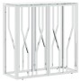 Mesa consola de acero inoxidable y vidrio plateada 70x30x70 cm en Mesas auxiliares | Comprar online en Foru.es