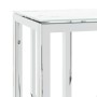 Mesa consola de acero inoxidable y vidrio plateada 70x30x70 cm en Mesas auxiliares | Comprar online en Foru.es