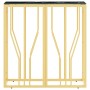 Mesa consola de acero inoxidable y vidrio dorada 70x30x70 cm en Mesas auxiliares | Comprar online en Foru.es