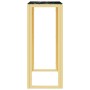 Mesa consola de acero inoxidable y vidrio dorada 70x30x70 cm en Mesas auxiliares | Comprar online en Foru.es
