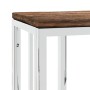 Mesa consola acero inoxidable madera maciza reciclada plateada en Mesas auxiliares | Comprar online en Foru.es
