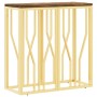 Mesa consola acero inoxidable y madera maciza reciclada dorada en Mesas auxiliares | Comprar online en Foru.es