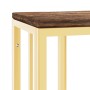 Mesa consola acero inoxidable y madera maciza reciclada dorada en Mesas auxiliares | Comprar online en Foru.es