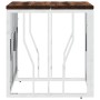 Mesa de centro acero inoxidable y madera reciclada plateada en Mesas de centro | Comprar online en Foru.es