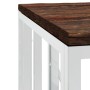 Mesa de centro acero inoxidable y madera reciclada plateada en Mesas de centro | Comprar online en Foru.es