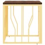 Mesa de centro acero inoxidable madera maciza reciclada dorada en Mesas de centro | Comprar online en Foru.es