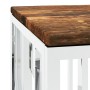 Mesa de centro acero inoxidable y madera maciza reciclada en Mesas de centro | Comprar online en Foru.es