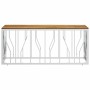 Mesa de centro acero inoxidable y madera maciza acacia plateada en Mesas de centro | Comprar online en Foru.es