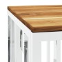 Mesa de centro acero inoxidable y madera maciza acacia plateada en Mesas de centro | Comprar online en Foru.es
