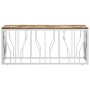 Mesa de centro acero inoxidable y madera reciclada plateada en Mesas de centro | Comprar online en Foru.es