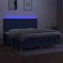 Cama box spring colchón y luces LED tela azul 200x200 cm de vidaXL, Camas y somieres - Ref: Foro24-3135307, Precio: 625,46 €,...
