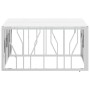 Mesa de centro acero inoxidable y vidrio plateado 80x80x40 cm en Mesas de centro | Comprar online en Foru.es