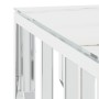 Mesa de centro acero inoxidable y vidrio plateado 80x80x40 cm en Mesas de centro | Comprar online en Foru.es