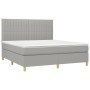 Cama box spring colchón y luces LED tela gris claro 180x200 cm de vidaXL, Camas y somieres - Ref: Foro24-3135613, Precio: 621...