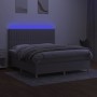 Cama box spring colchón y luces LED tela gris claro 180x200 cm de vidaXL, Camas y somieres - Ref: Foro24-3135613, Precio: 621...