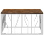 Mesa de centro acero inoxidable y madera reciclada plateada en Mesas de centro | Comprar online en Foru.es
