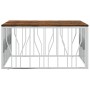 Mesa de centro acero inoxidable y madera reciclada plateada en Mesas de centro | Comprar online en Foru.es