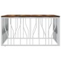 Mesa de centro acero inoxidable y madera reciclada plateada en Mesas de centro | Comprar online en Foru.es