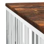 Mesa de centro acero inoxidable y madera reciclada plateada en Mesas de centro | Comprar online en Foru.es