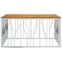 Mesa de centro acero inoxidable y madera maciza acacia plateado en Mesas de centro | Comprar online en Foru.es