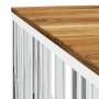 Mesa de centro acero inoxidable y madera maciza acacia plateado en Mesas de centro | Comprar online en Foru.es