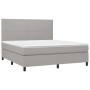 Cama box spring colchón y luces LED tela gris claro 160x200 cm de vidaXL, Camas y somieres - Ref: Foro24-3134725, Precio: 560...
