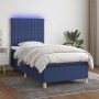 Cama box spring colchón y luces LED tela azul 90x200 cm de vidaXL, Camas y somieres - Ref: Foro24-3135571, Precio: 354,43 €, ...