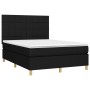 Cama box spring colchón y luces LED tela negro 140x200 cm de vidaXL, Camas y somieres - Ref: Foro24-3135439, Precio: 518,84 €...