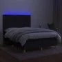 Boxspringbettmatratze und LED-Leuchten aus schwarzem Stoff 140x200 cm von vidaXL, Betten und Lattenroste - Ref: Foro24-313543...