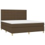 Cama box spring colchón luces LED tela marrón oscuro 180x200cm de vidaXL, Camas y somieres - Ref: Foro24-3135456, Precio: 619...