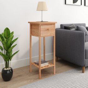 Mesa auxiliar con cajón madera maciza nogal 25x25x60 cm en Mesas auxiliares | Comprar online en Foru.es