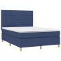 Cama box spring colchón y luces LED tela azul 140x200 cm de vidaXL, Camas y somieres - Ref: Foro24-3135443, Precio: 497,99 €,...
